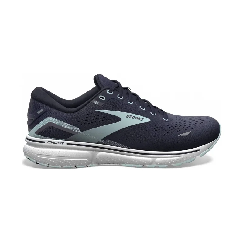 Brooks Women's Ghost 15 Road Running Shoes - Peacoat/Pearl/Salt Air Tailored Oxford Style 