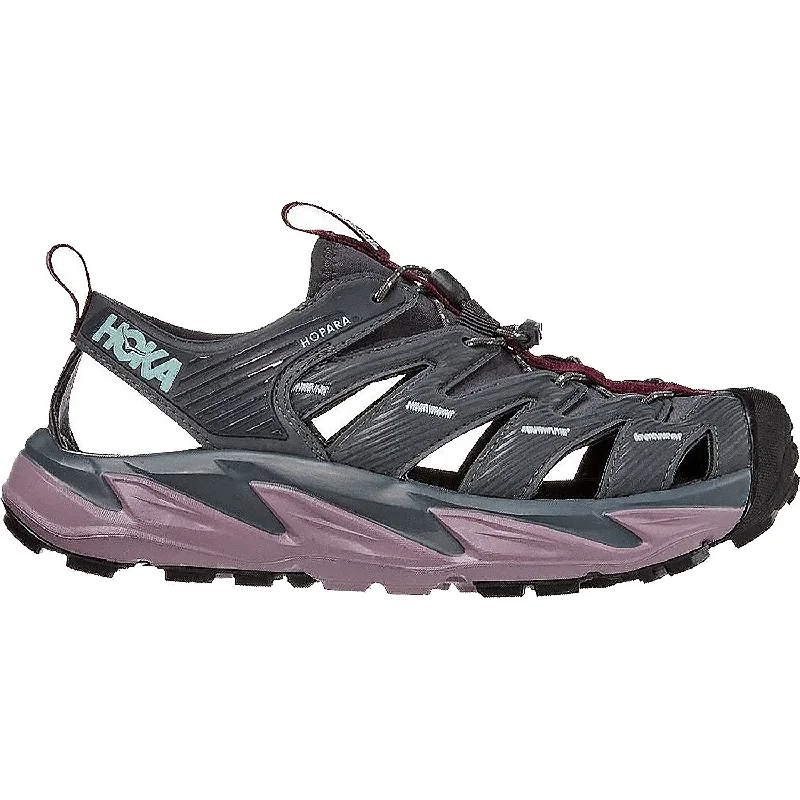 Women's Hoka One One Hopara Castlerock/Elderberry Synthetic Edwardian Shoe Look  