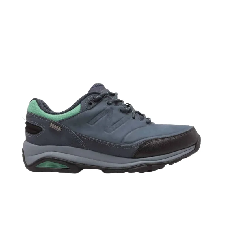 New Balance Women's 1300v1 Walking Shoe - Light Grey/Blue Neon - Accent Sneaker Look  
