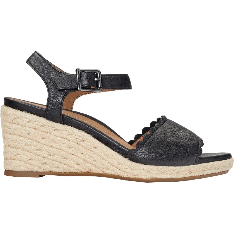Women's Vionic Stephany Black Leather Skateboarding Sneaker Style  