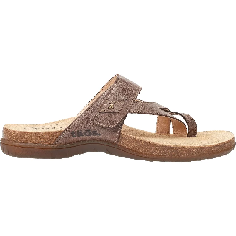 Women's Taos Perfect Espresso Leather Metallic Trim Shoe Design  