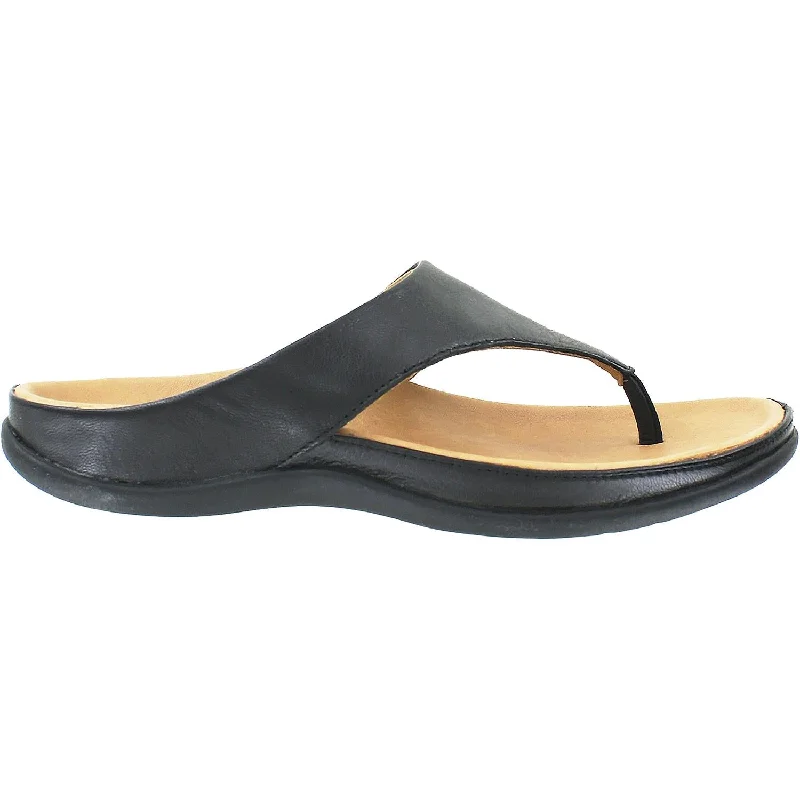 Women's Strive Maui Black Leather Sustainable Shoe Design  