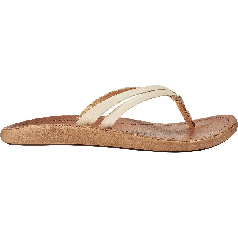 Women's OluKai Kapehe Luana Tapa/Sahara Leather Paisley Print Shoe Design  