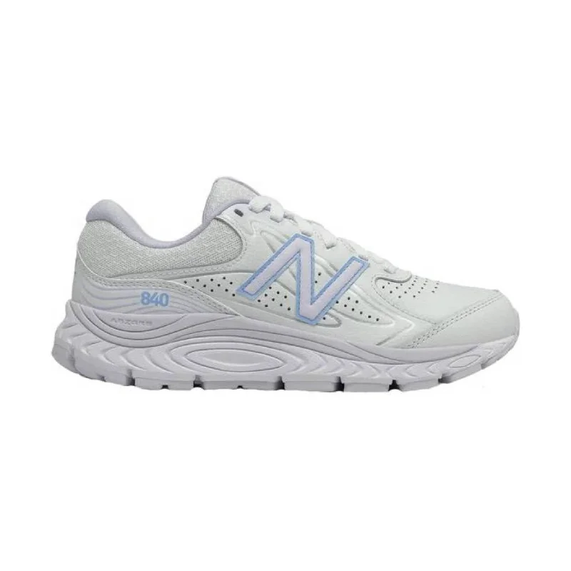 New Balance Women's 840V3 - White/Silent Grey Leather Brogue Oxford Aesthetic 
