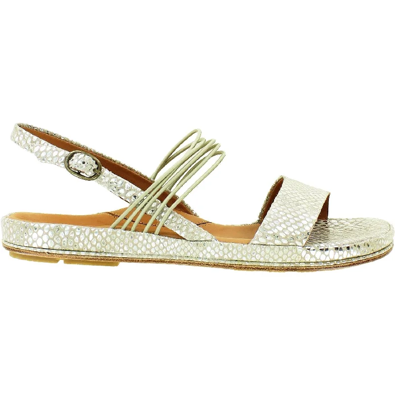 Women's L'Amour Des Pieds Demming Gold/Silver Snake Print Leather Edwardian Shoe Look  