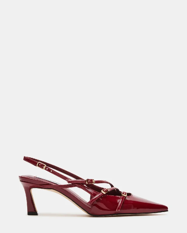 LIANA WINE PATENT Tailored Oxford Style 