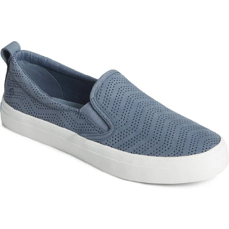 SPERRY CREST TWIN GORE PERFORATED LEATHER SLIP ON SNEAKER WOMEN'S - FINAL SALE! Moccasin Soft - Sole Style  