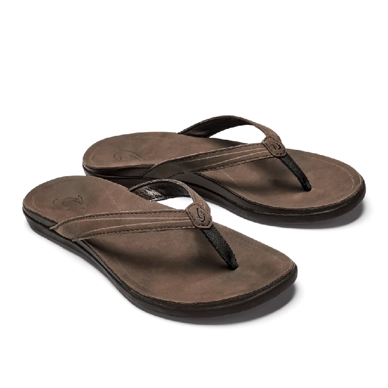Aukai - Women's Leather Sandals Metallic Trim Shoe Design  