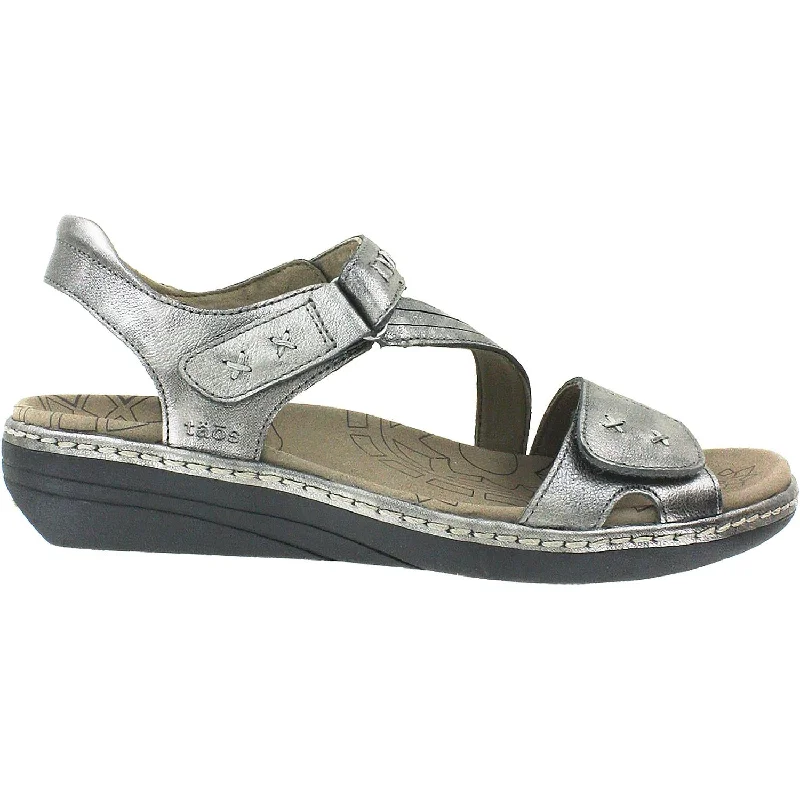 Women's Taos Zenith Pewter Leather Strap - Up Sandal Resort Style  