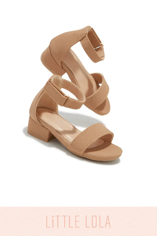 Mini Ava Block Heels - Nude Ivy League Loafer Look 