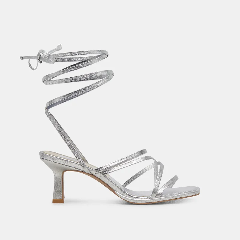 MALABO HEELS SILVER METALLIC LEATHER Sustainable Shoe Design  
