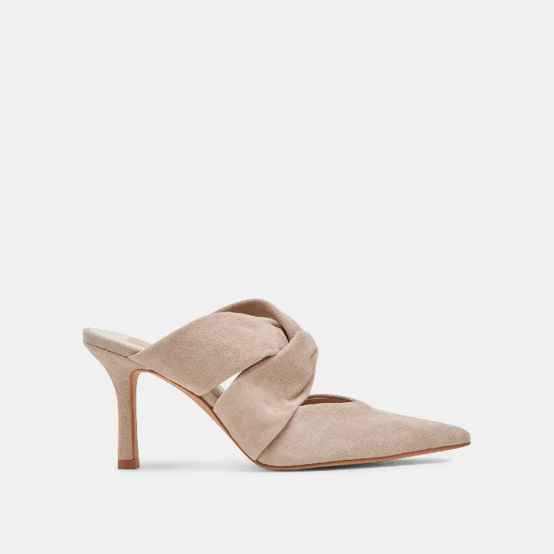 KELSY HEELS TAUPE SUEDE Aesthetic  