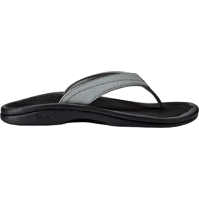 Women's OluKai Ohana Charcoal/Onyx Synthetic Quick - Dry Hiking Shoe Style   