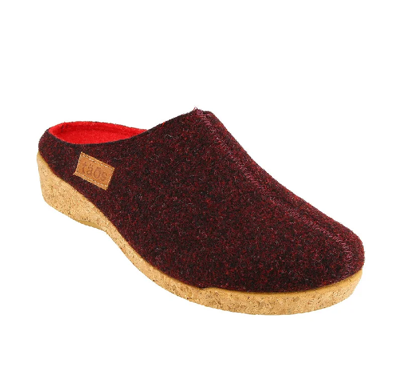 Woollery - Deep Red Metallic Trim Shoe Design  