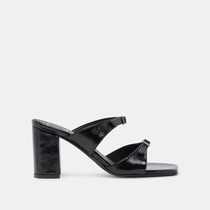 SHANE HEELS MIDNIGHT CRINKLE PATENT Dressy Chelsea Boot Style 