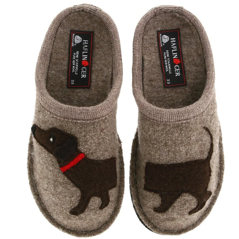 Haflinger Doggy Earth Slippers Women's Ivy League - Inspired Derby Look 