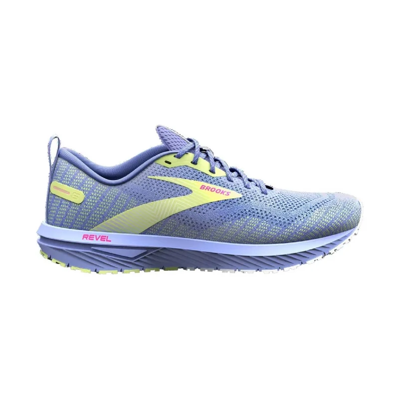 Brooks Women's Revel 6 Road Running Shoes - Purple/Pink Retro Basketball Sneaker Design  