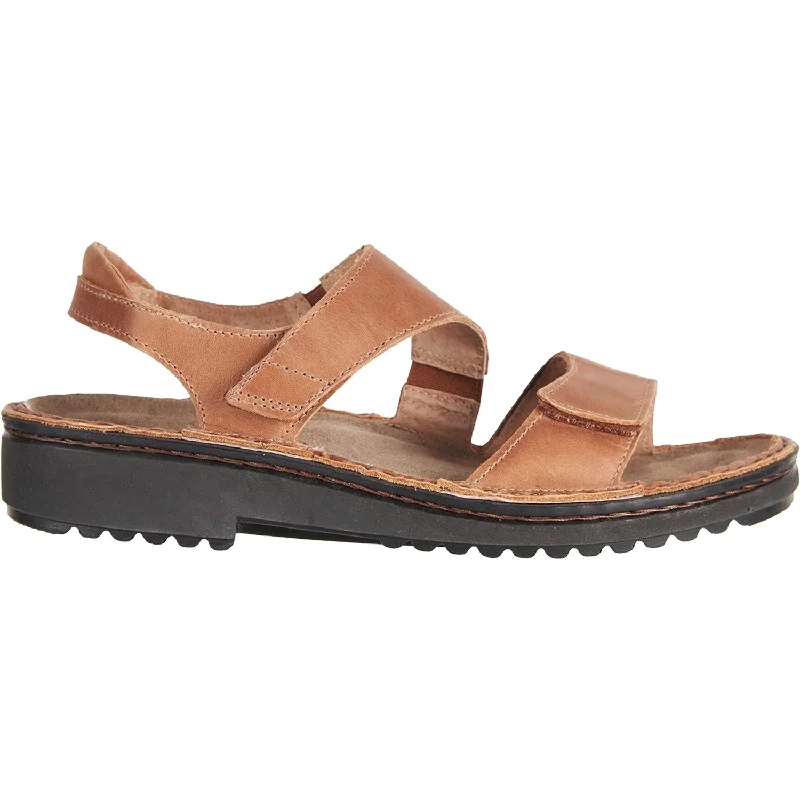 Women's Naot Enid Latte Brown Leather Paisley Print Shoe Design  