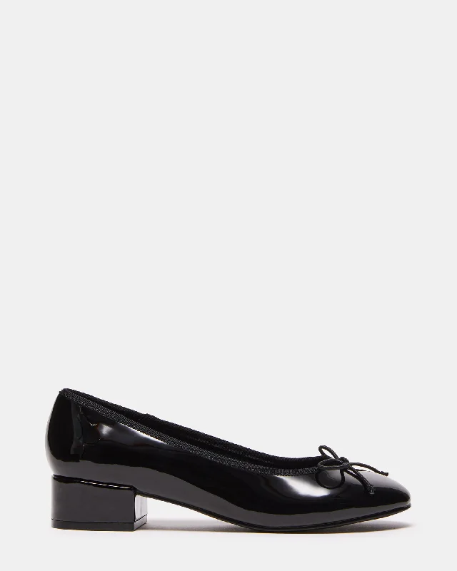 CHERISH BLACK PATENT Distressed Leather Shoe Style  