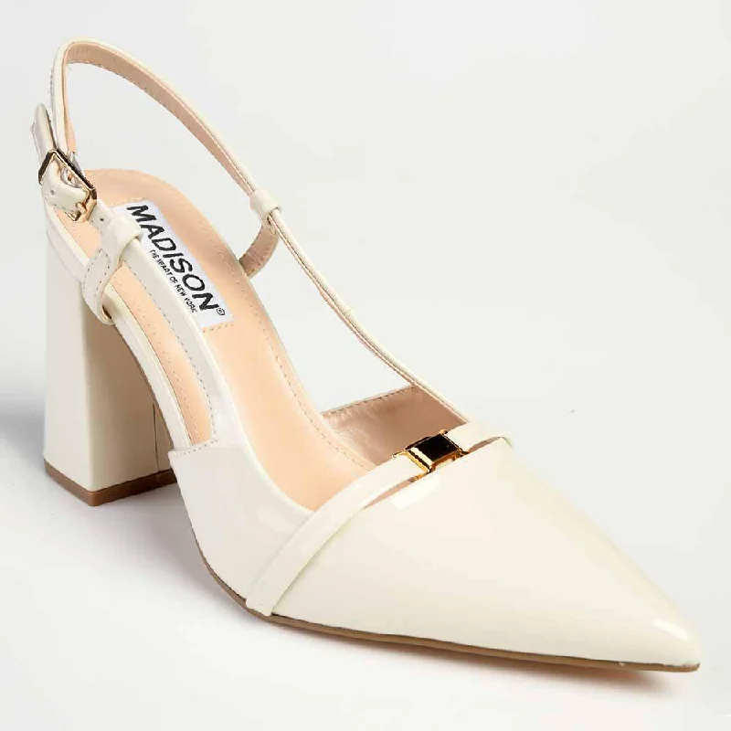 Madison Inga Block Heel - Off White Moccasin Soft - Sole Style  