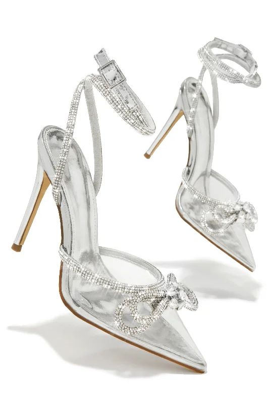 Kara Embellished Pumps - Silver Chunky Platform Sneaker Style  