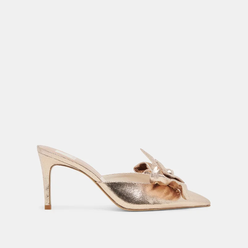 KAYLI HEELS PLATINUM SATIN Upcycled Shoe Look  