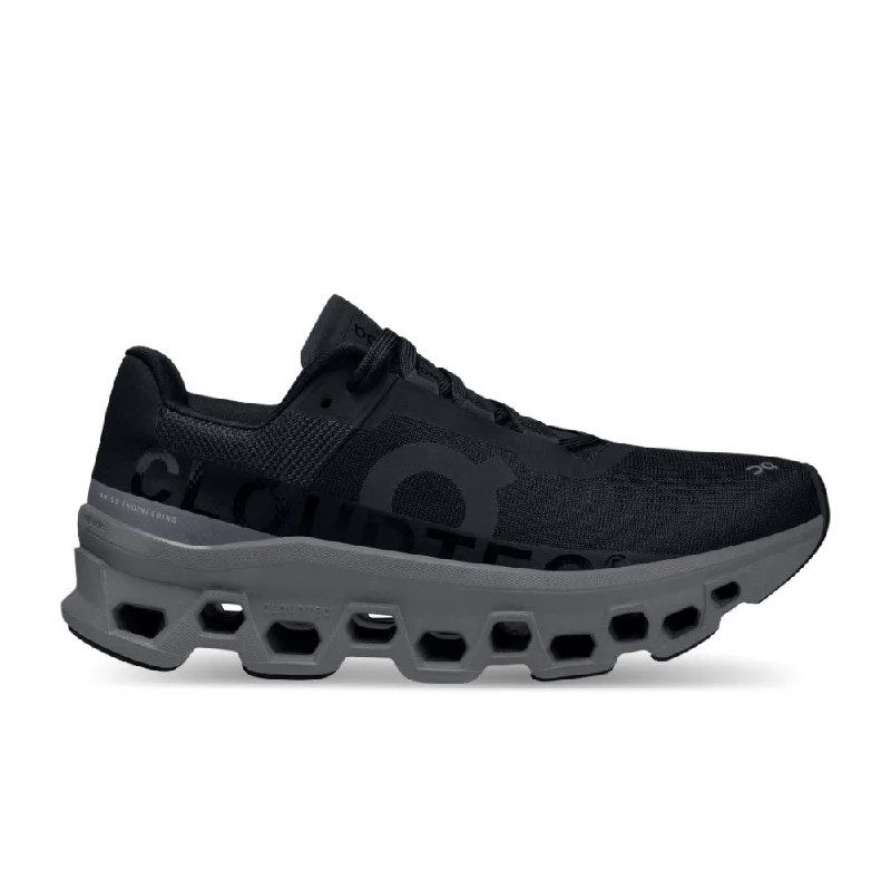 On Women's Cloudmonster - Black/Magnet Skateboarding Sneaker Style  