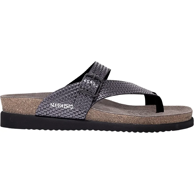 Women's Mephisto Helen Plus Grey Twist Leather Sustainable Shoe Design  