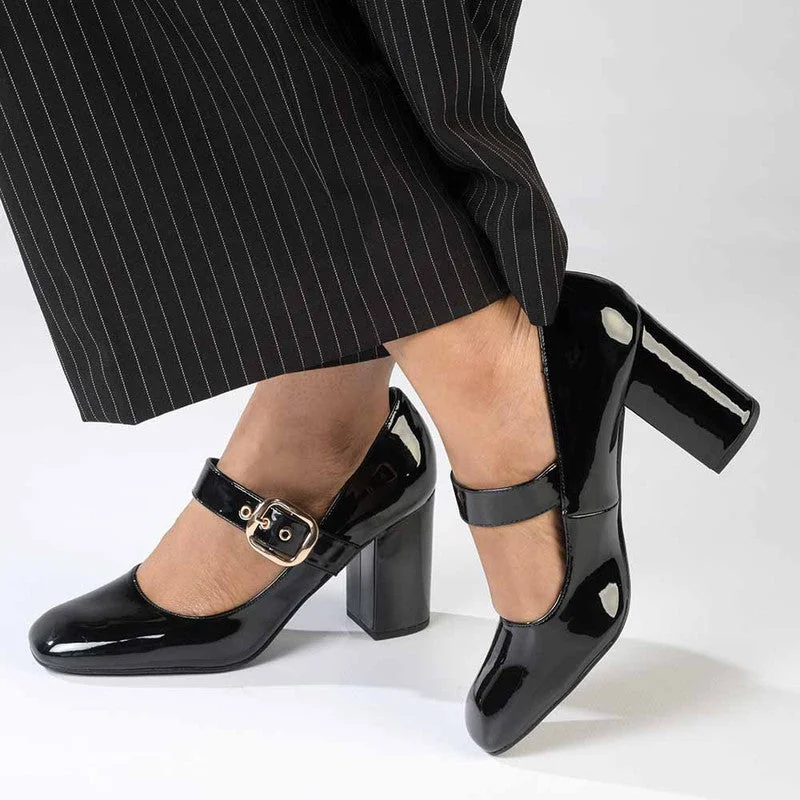 Madison Banks Block Heel - Black Performance Running Sneaker Look  