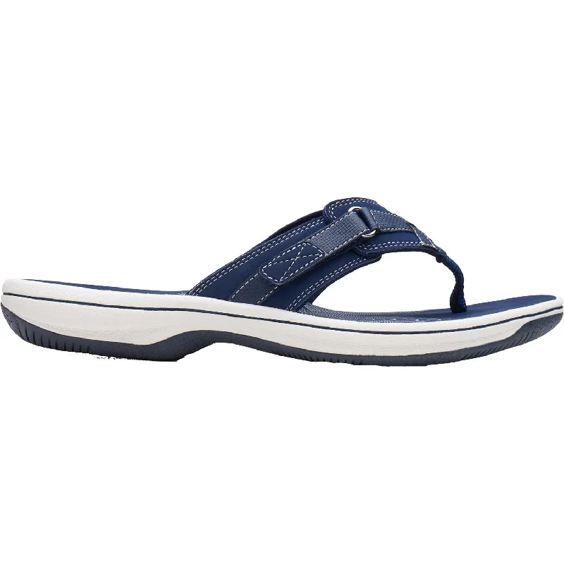 Women's Clarks Cloudsteppers Breeze Sea H Navy Synthetic Tech - Inspired Sneaker Look  