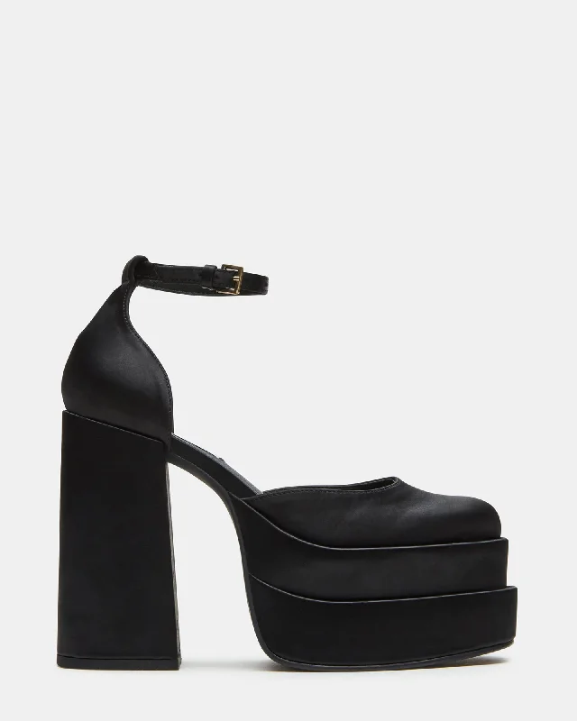 CHARLIZE BLACK SATIN Camouflage Print Boot Style  