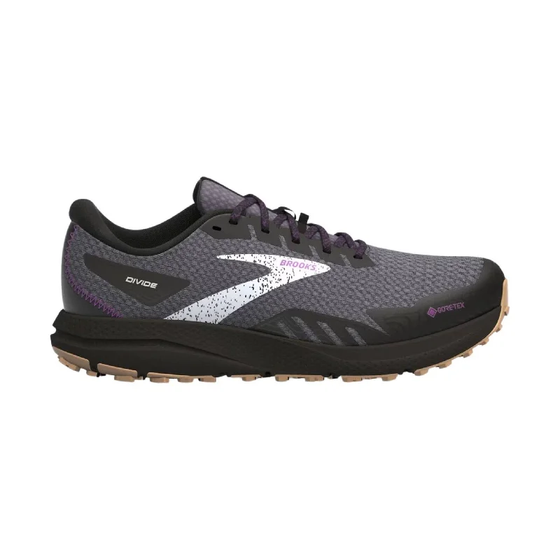 Brooks Women's Divide 4 GTX Running Shoe - Black/Blackened Pearl/Purple Smart - Shoe Functionality Style Brooks Women's Divide 4 GTX Running Shoe - Black/Blackened Pearl/Purple Smart - Shoe Functionality Style