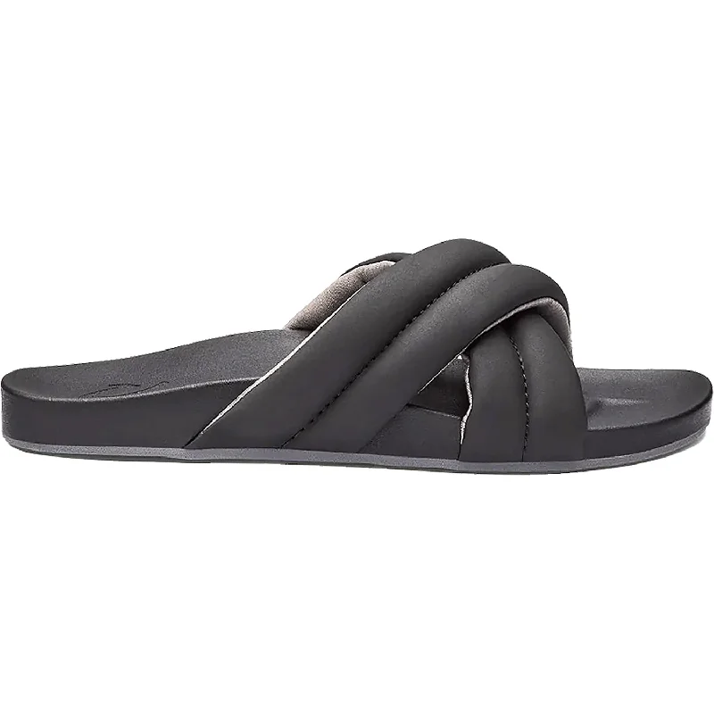 Women's OluKai Hila Black Synthetic Rubber - Sole Plimsoll Look  