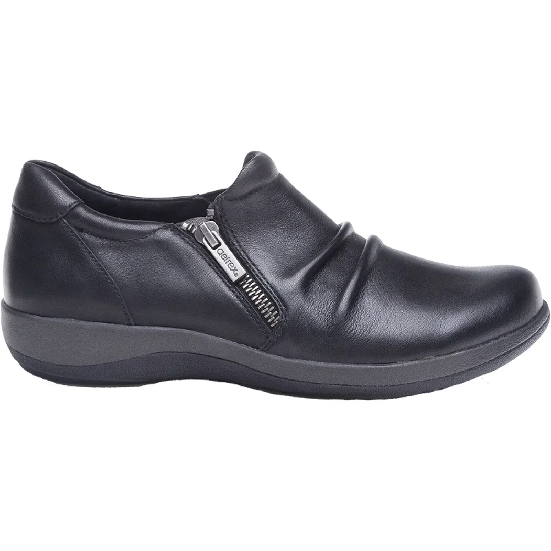 Women's Aetrex Katie Black Leather Inflatable Shoe Look 