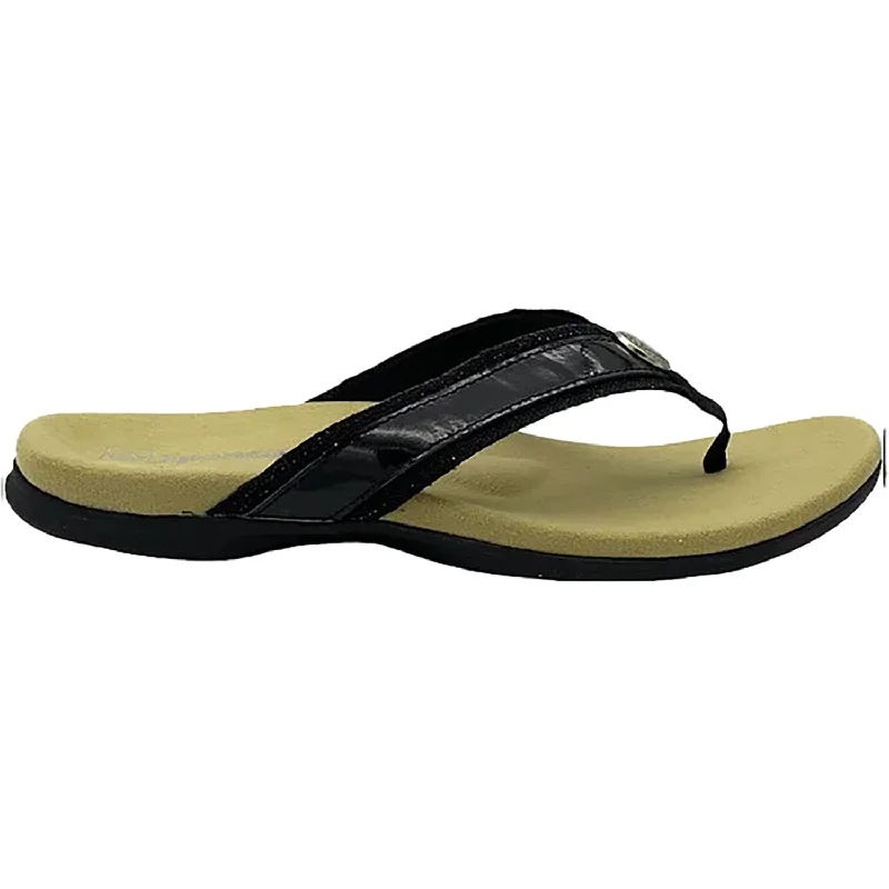 Women's Spenco Sutton Flip Black Leather Blue Coast Loafer Aesthetic 
