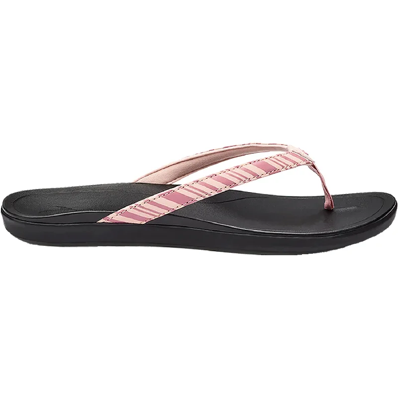 Women's OluKai Ho'opio Pink Clay/Stripe Synthetic Open - Lacing Derby Look  