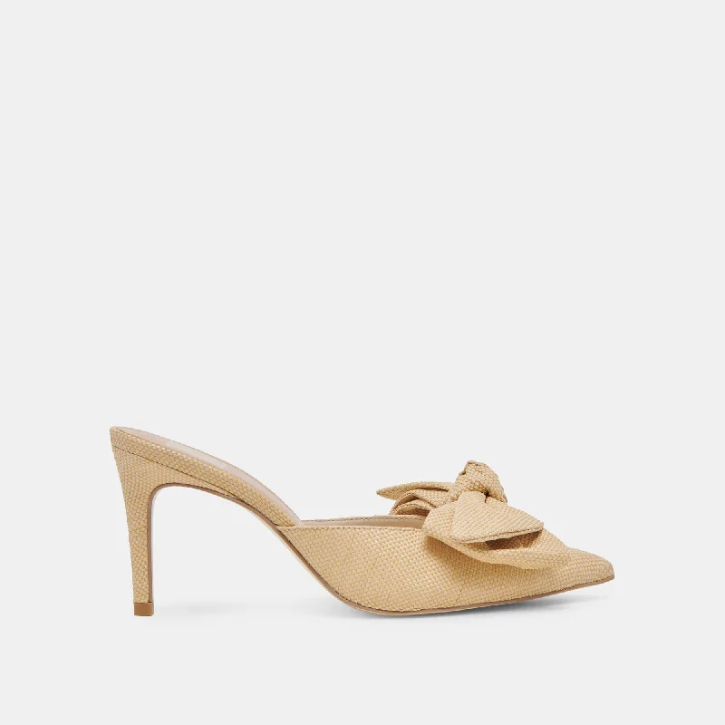 KAYLI HEELS LT NATURAL RAFFIA Bespoke Shoe Aesthetic 