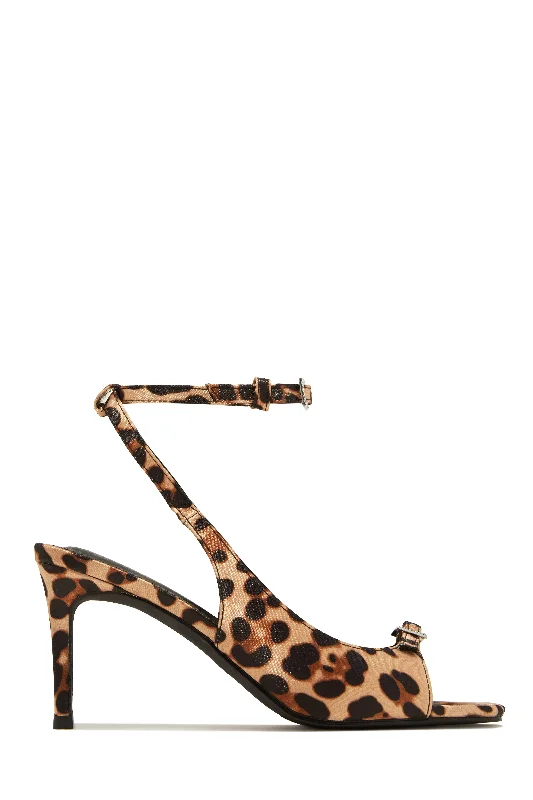 Ella Peep Toe Single Sole Heels - Leopard Two - Tone Shoe Design  
