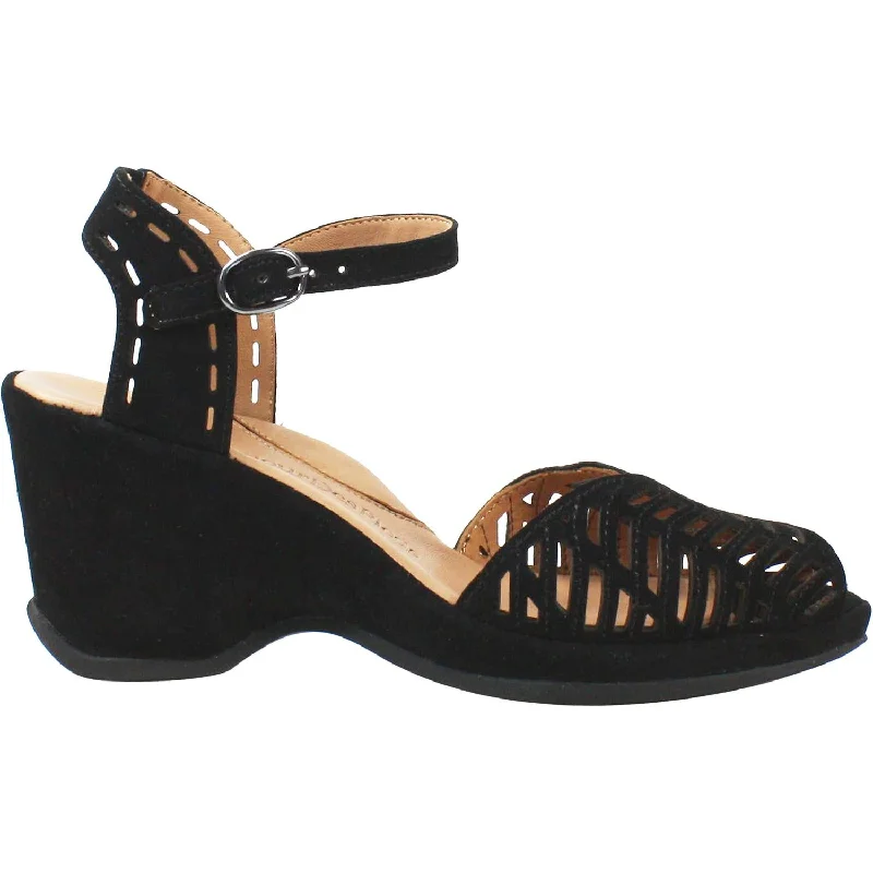 Women's L'Amour Des Pieds Oanez Black Kid Suede Leather Driving Shoe Style  