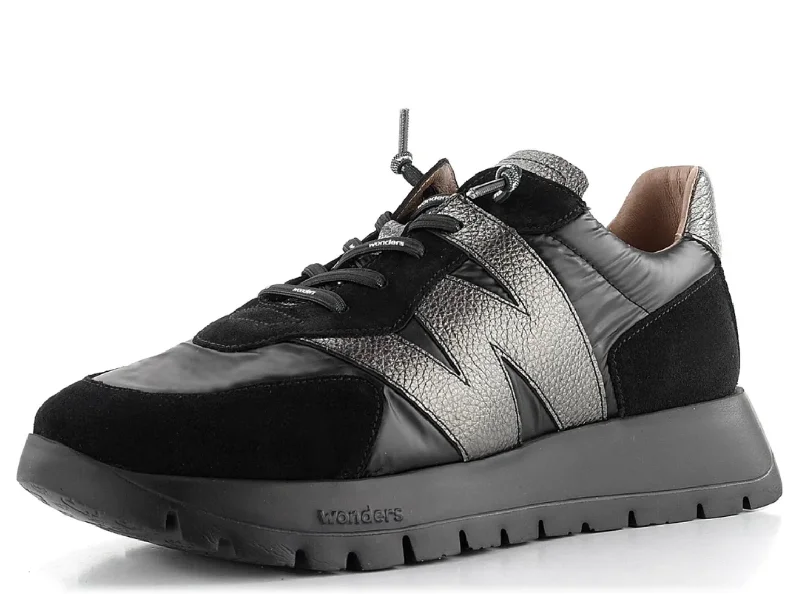 A-2464 BLACK/PLOMO Checkered Shoe Pattern Look  