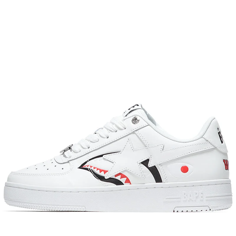 A Bathing Ape Shark Bape Sta M2 - White Metallic Trim Shoe Design  