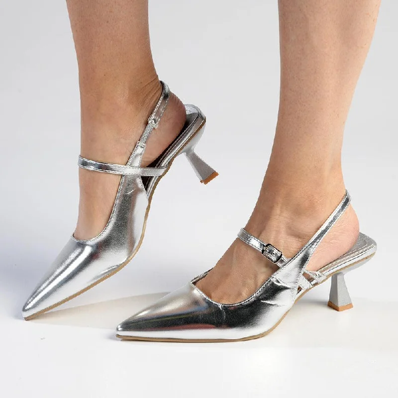 Madison Jakova Court Heels - Silver Smart - Shoe Functionality Style  