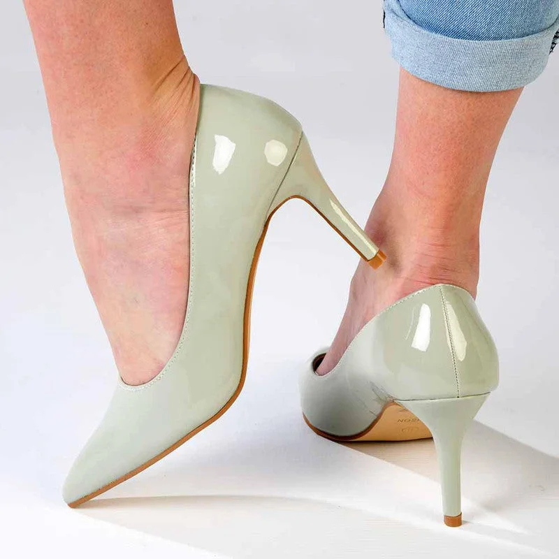 Madison Penny 5 Court Heels - Sage Rubber - Sole Plimsoll Look  