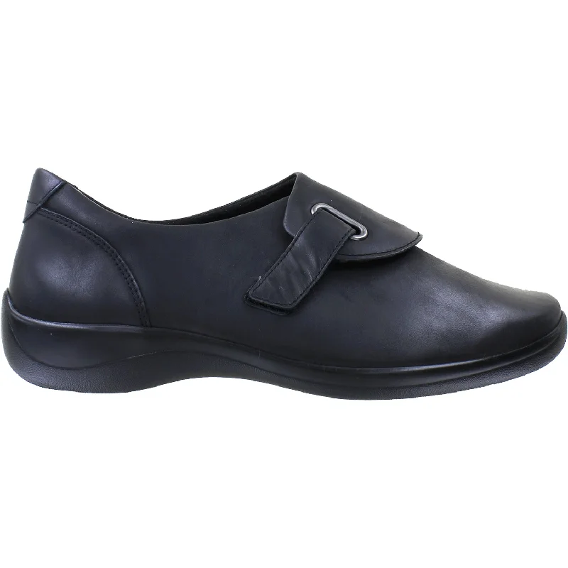 Women's Ziera Jimmy Black Leather Single - Buckle Monk Look  