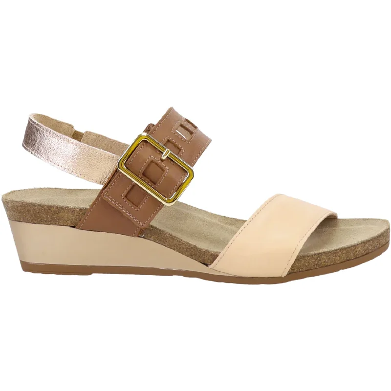 Women's Naot Dynasty Pale Blush/Caramel Leather Bespoke Shoe Aesthetic 