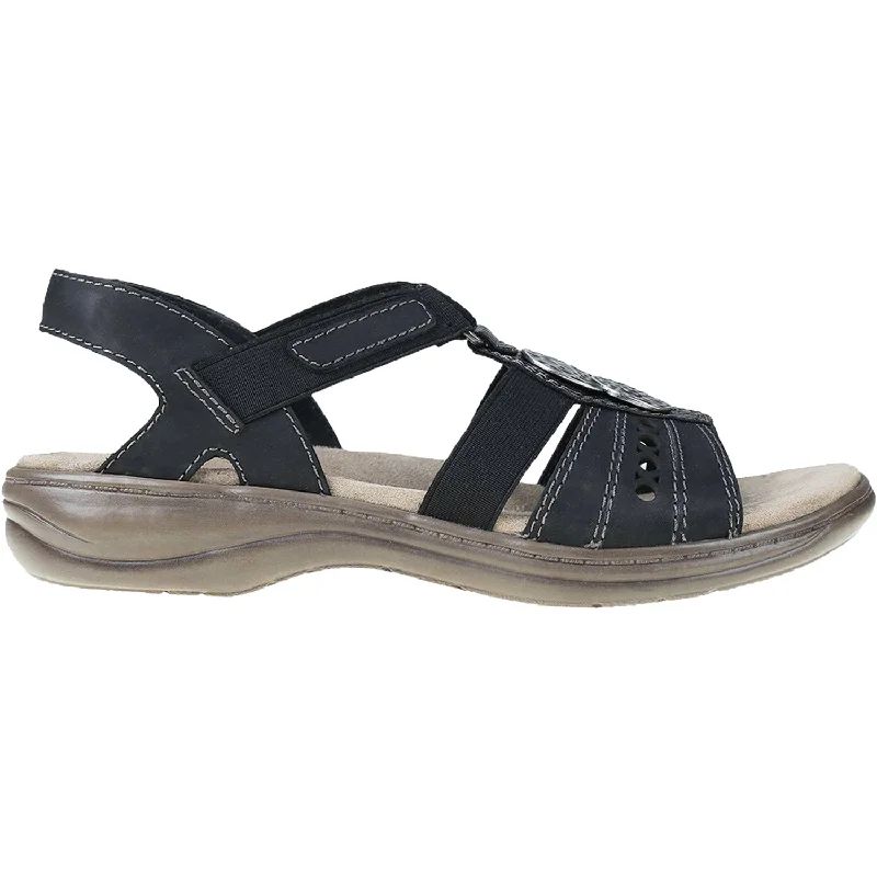 Women's Earth Sasha Black Leather Business Monk Strap Style  
