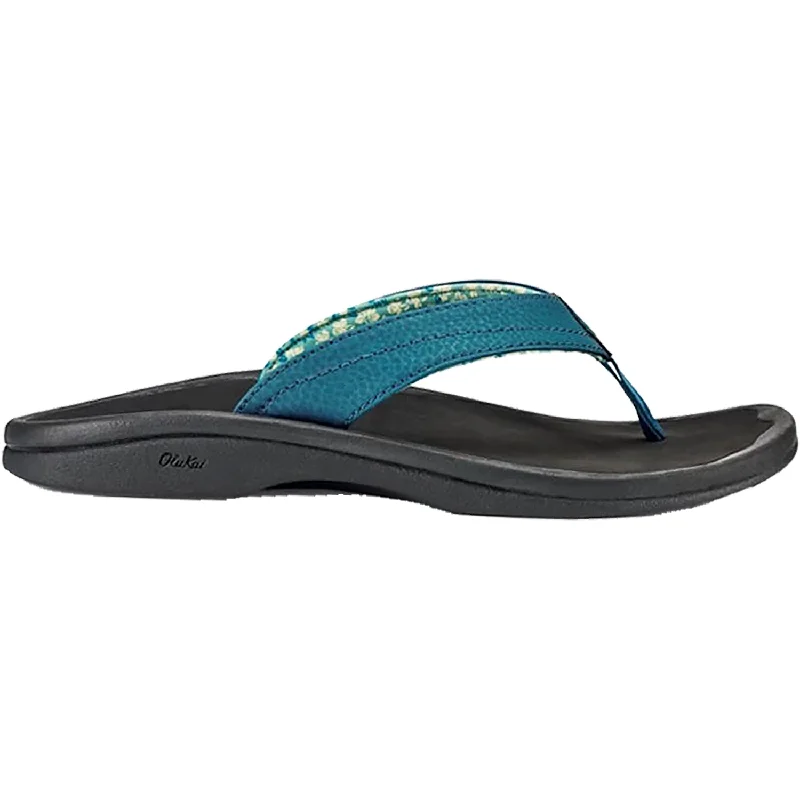 Women's OluKai Ohana Teal/Black Synthetic Tech - Inspired Sneaker Look  