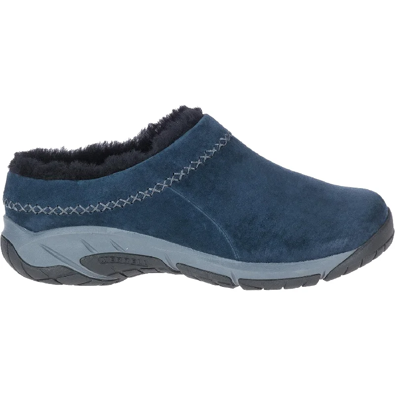 Women's Merrell Encore Ice 4 Navy Suede Neon - Accent Sneaker Look  