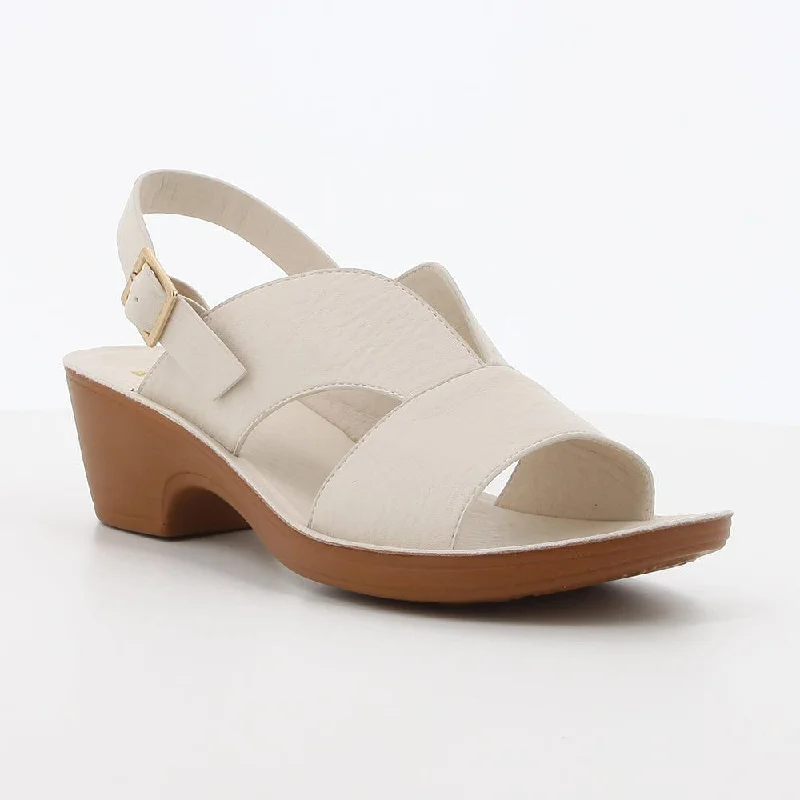 Pierre Cardin Caramelo Block Heel - White Comfortable Derby Style  