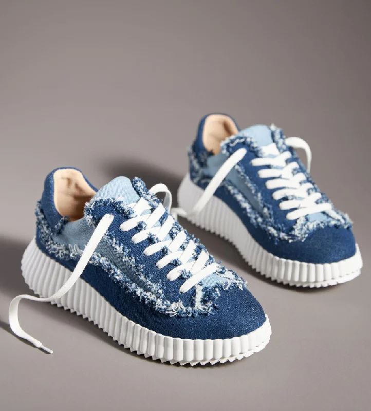 CLODETTE DENIM Open - Lacing Derby Look  
